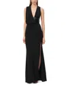 Herve Leger The Lucille Draped Sequin-embellished Gown In Black