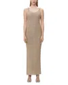 Herve Leger Madeline Sequin Knit Sleeveless Gown In Latte