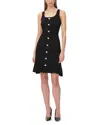 Herve Leger The Maggie Pointelle Button-embellished Dress In Black