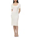 Herve Leger Marianne Short-sleeve Midi Bandage Dress In Alabaster