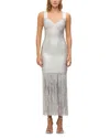 Herve Leger The Metallic Alba Gown In Silver Foil