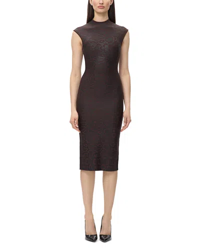 Herve Leger The Metallic Anita Bodycon Dress In Brown