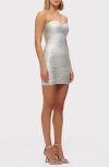 Herve Leger The Metallic Isla Dress In Silver Foil
