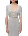 Herve Leger The Metallic Marie Bolero In Met Silver