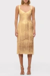 Herve Leger The Metallic Mischa Dress In Gold Foil