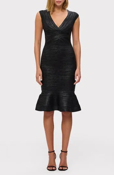 Herve Leger The Metallic Sophie Bandage Midi Dress