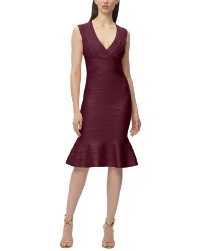 Herve Leger Hervé Léger The Metallic Sophie Dress In Burgundy