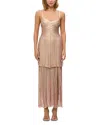 Herve Leger The Metallic Vivienne Gown In Rose Gold