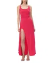Herve Leger The Mila Draped Side-slit Gown In Pink