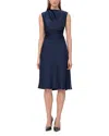 Herve Leger Panelled Sleeveless Midi Day Dress In Blue