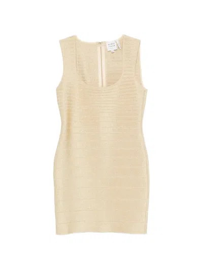 Herve Leger 미라벨 밴디지 미니 드레스 In Neutral