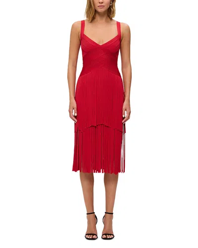 Herve Leger The Mischa Dress In Lipstick Red