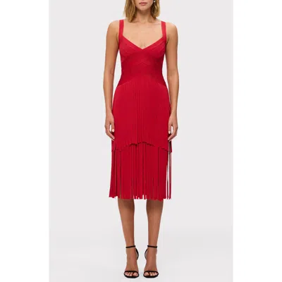 HERVE LEGER HERVE LEGER THE MISCHA FRINGE MIDI DRESS