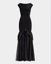 Herve Leger The Mya Boat-neck Gown In Black
