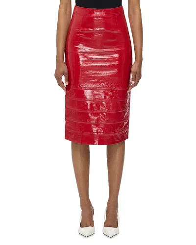 Herve Leger The Neve Skirt In Cherry