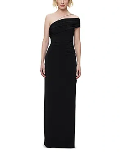 Herve Leger The Olivia Crystal Trim Gown In Black