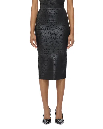 Herve Leger The Parker Skirt In Black Foil