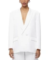 Herve Leger Women's Pim Satin Double-breasted Blazer In Alabaster