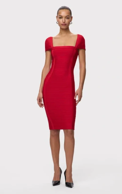 Herve Leger The Premiere Dress In Red
