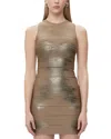 Herve Leger The Quinn Bandage Dress In Latte Foil