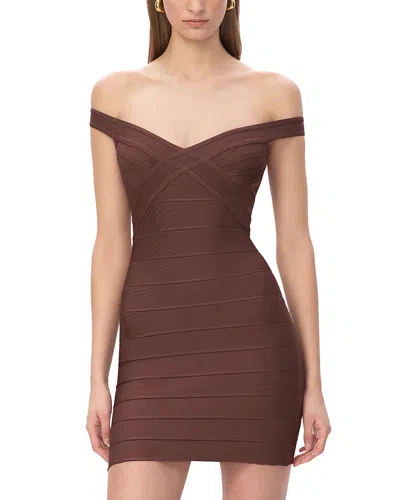 Herve Leger The Rachel Dress In Brown