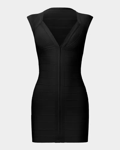 Herve Leger The Red Carpet Mini Dress In Black