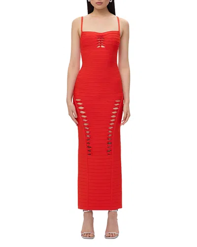 Herve Leger The Remi Gown In Cardinal