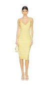 Herve Leger The Rowan Dress In Yellow