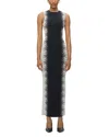 Herve Leger Womens Black Silver Ruby Sleeveless Intarsia-knit Pattern Gown In Black Silver