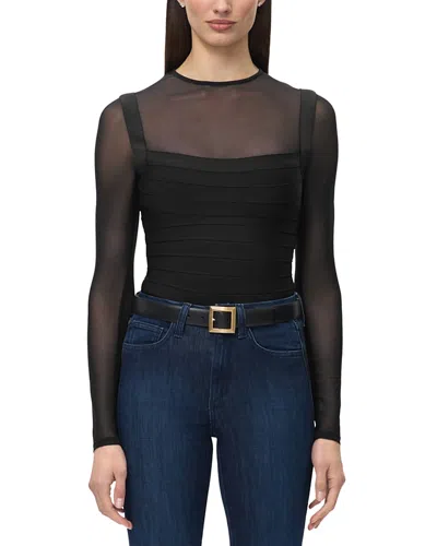 Herve Leger The Sabrina Illusion Mesh Top In Gold