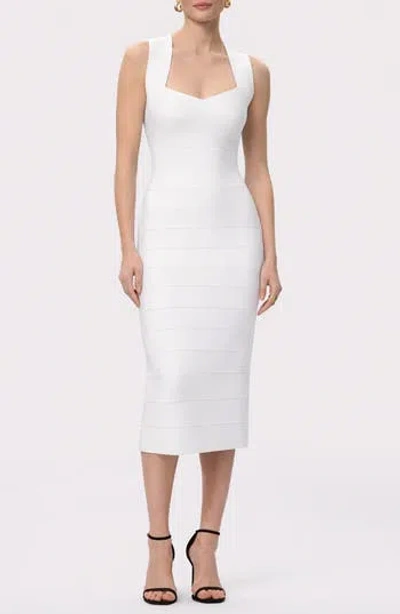 Herve Leger The Sandra Midi Bandage Dress In White