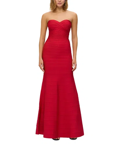 Herve Leger The Sara Strapless Gown In Multi