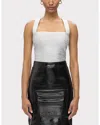 Herve Leger The Serena Top In Silver Foil