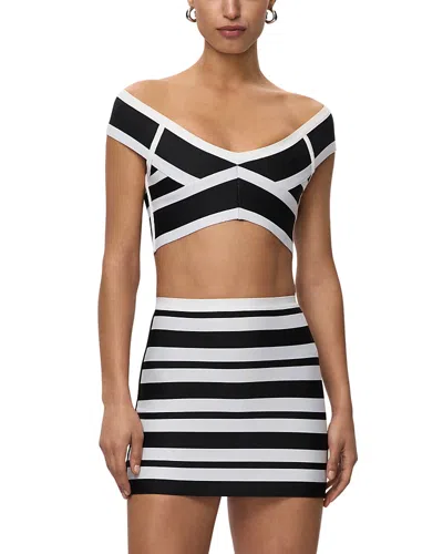 Herve Leger The Spotlight Crop Top In Black