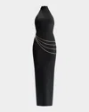 Herve Leger The Sybil Draped Chain Gown In Brown