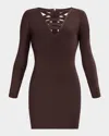 Herve Leger The Tabitha Strappy Bodycon Mini Dress In Brown