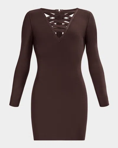 HERVE LEGER THE TABITHA STRAPPY BODYCON MINI DRESS
