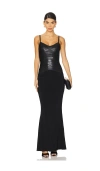 Herve Leger The Violet Bandage Bodice Gown In Black Foil