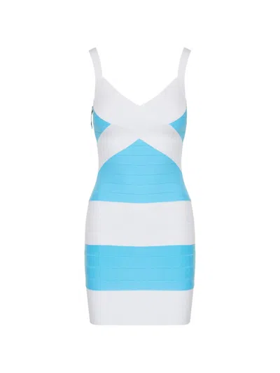 Herve Leger The Vip Mini Dress In Blue