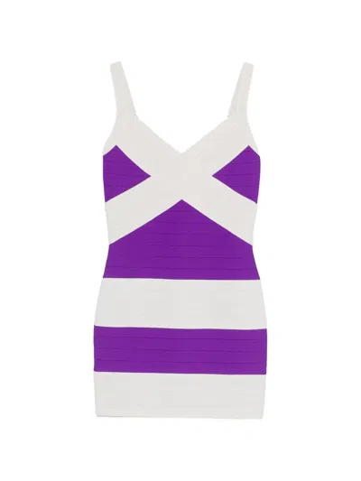 Herve Leger The Vip Bandage-style Mini Dress In Gray