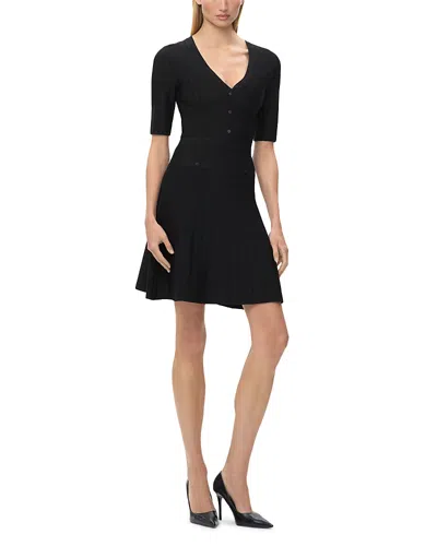 Herve Leger The Winslet Textured Knit Dress In Black