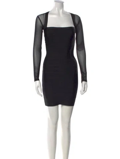 Pre-owned Herve Leger The Yasmin Dress Mini Dress W/ Tags In Black