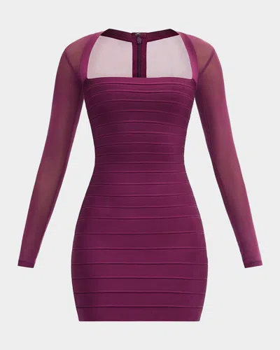 Herve Leger The Yasmin Mini Dress In Purple