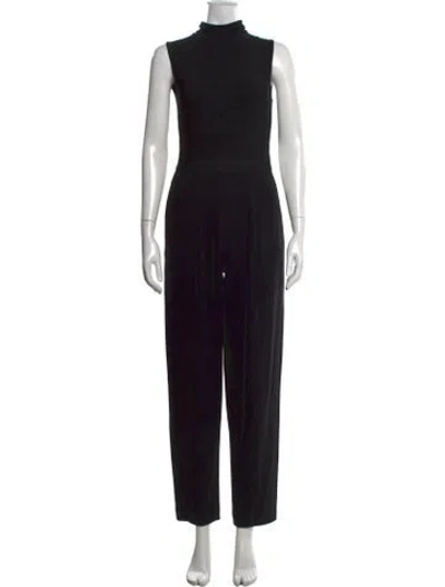 Pre-owned Herve Leger Turtleneck Jumpsuit In Black