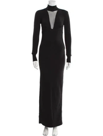 Pre-owned Herve Leger Turtleneck Long Dress In Multi