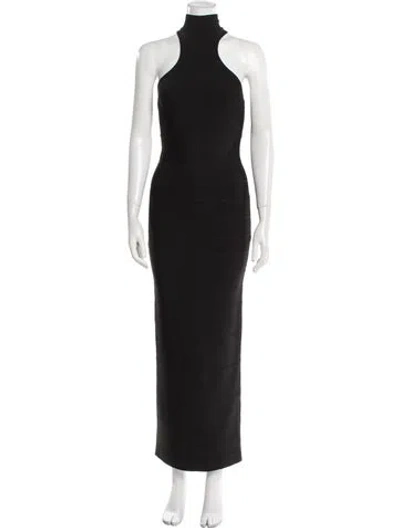 Pre-owned Herve Leger Turtleneck Long Dress W/ Tags In Black