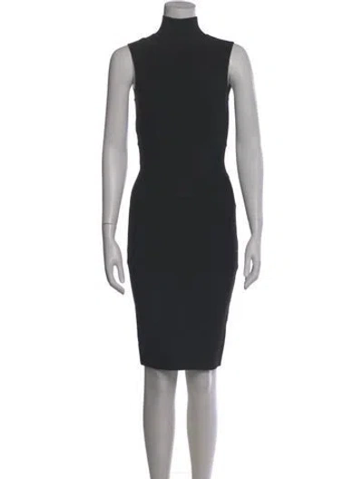 Pre-owned Herve Leger Turtleneck Mini Dress In Gray