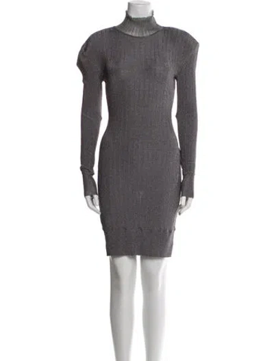 Pre-owned Herve Leger Turtleneck Mini Dress W/ Tags