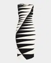 Herve Leger The Valeria Dress In Alabaster Black Combo