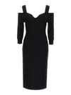 Herve Leger Hervé Léger 'icon Notched Bateau Midi' Dress In Black